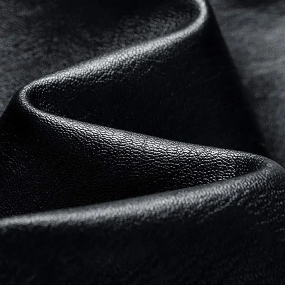 Black Mens Zip Up PU Leather Jacket - Picture 6 of 7